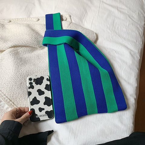 striped wool bag