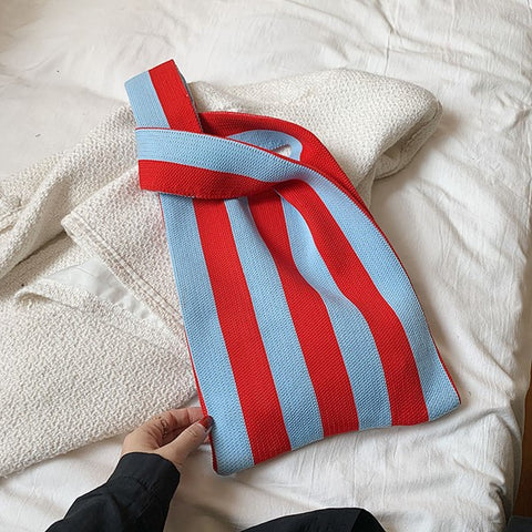 striped wool bag