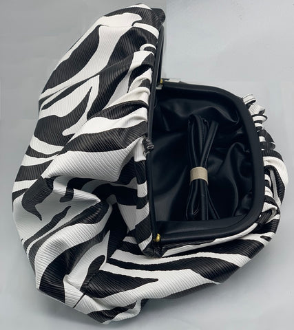 zebra clutch bag