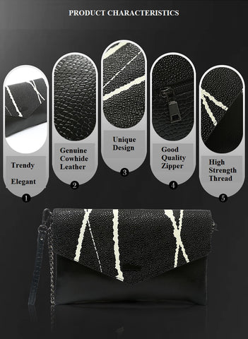 Characteristics of leather clutch bag