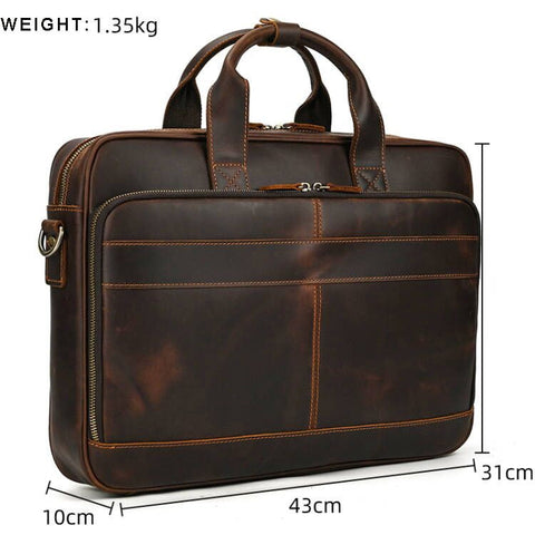 laptop leather briefcase bag