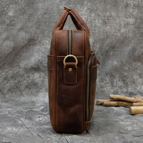 laptop leather briefcase bag