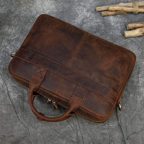 laptop leather briefcase bag