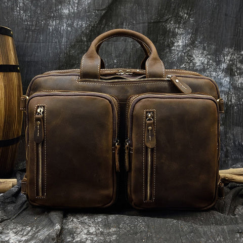 mens leather backpack