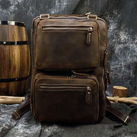 mens leather backpack