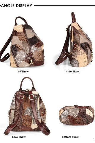 vintage leather backpack for women on sale