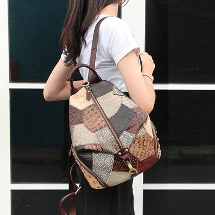 vintage leather backpack for women on sale