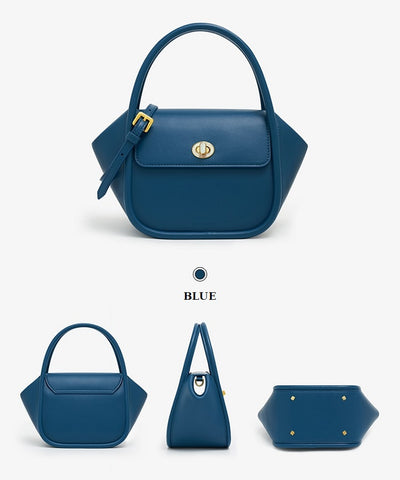 clare-rae bafelli leather crossbody bento bag blue