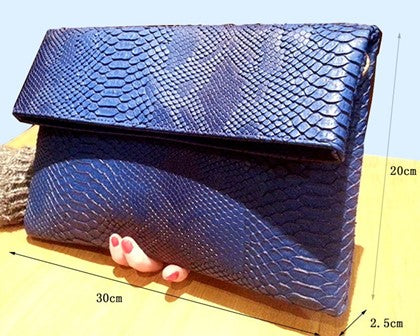 Snake Print Envelope Clutch