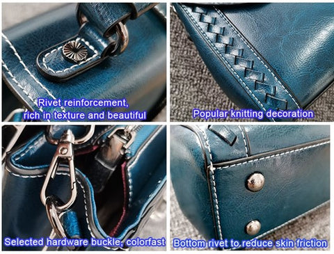 high quality blue leather handbag on sale