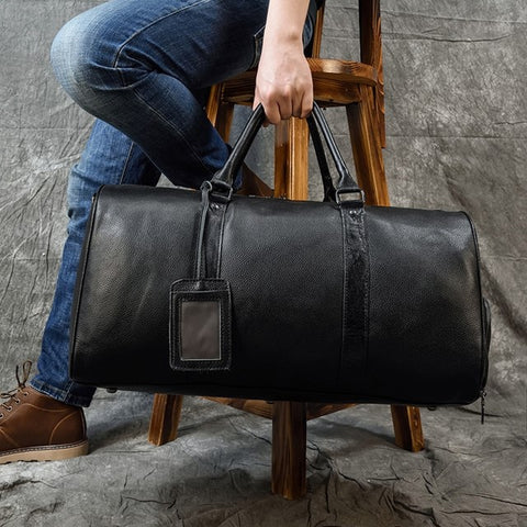 Boston Leather Travel Bag