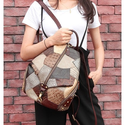 vintage leather backpack for women on sale