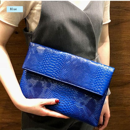 Snake Print Envelope Clutch