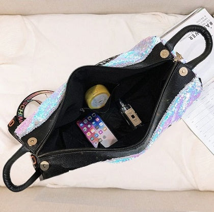 sparkly bag, sequin backpack