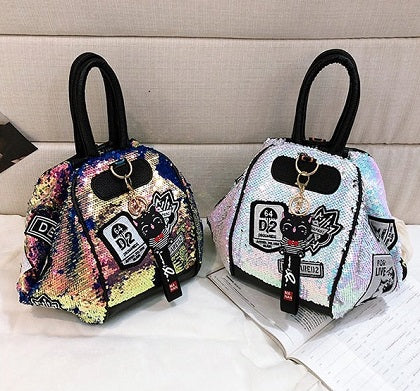 sparkly bag, sequin backpack