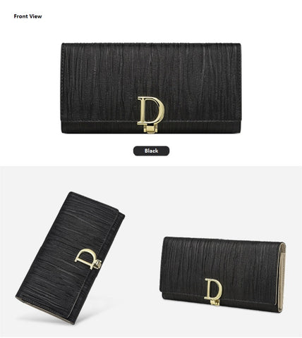 long black glitter wallet for women