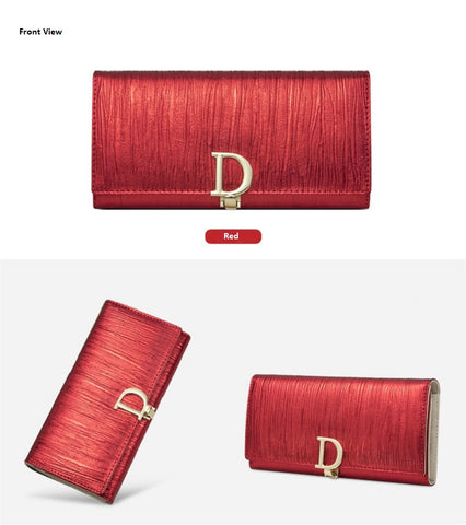 long red glitter wallet for women