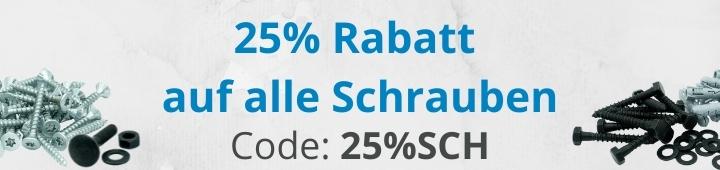 25% Rabatt auf Schrauben