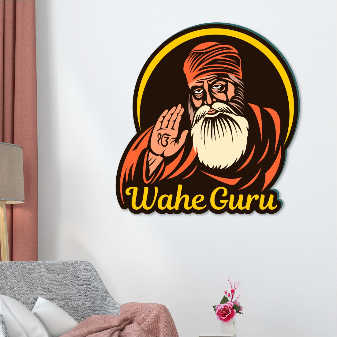 Waheguru Vector Art Wall Decor – GoofyShop.in