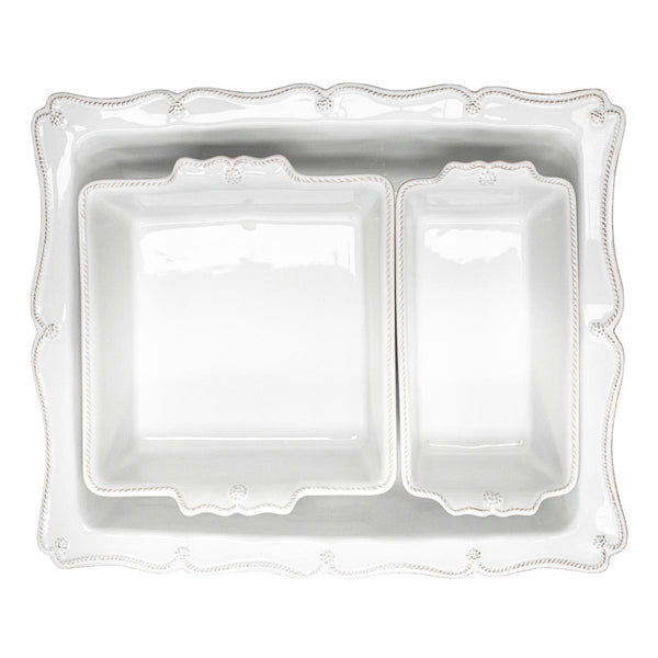 9 x 13 White Ruffled Ceramic Baking Dish