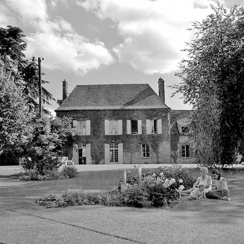 Old photo of estate on the French countryside.