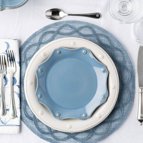 Chambray and whitewash placesetting.