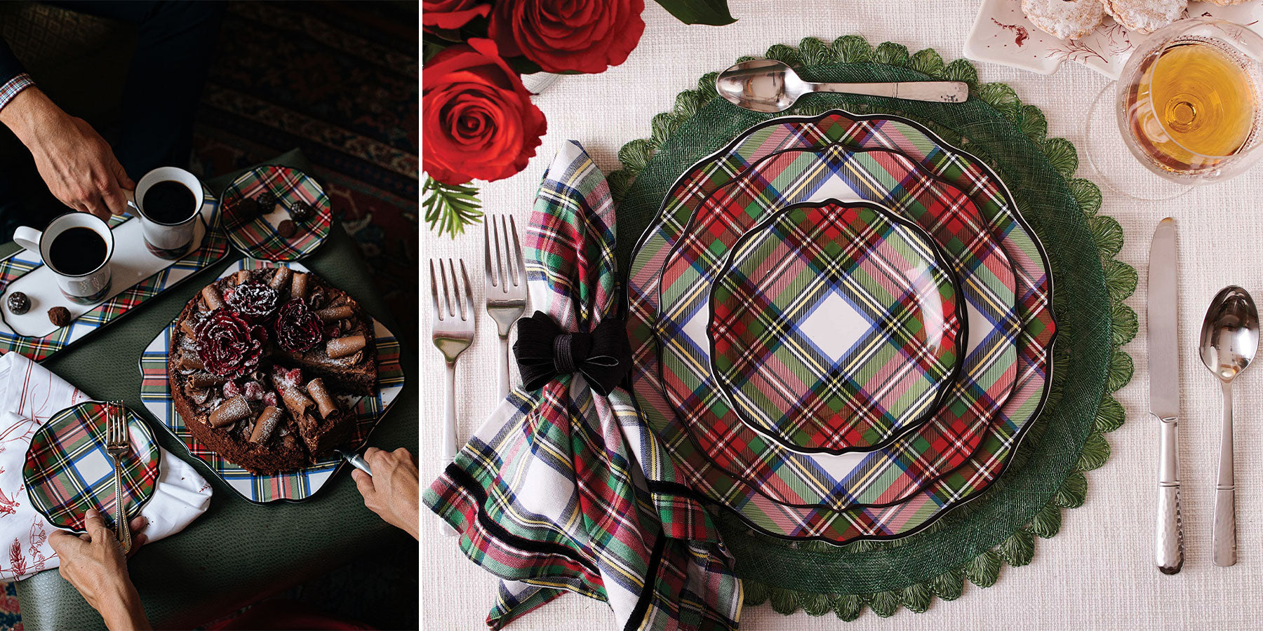 Stewart Tartan place setting