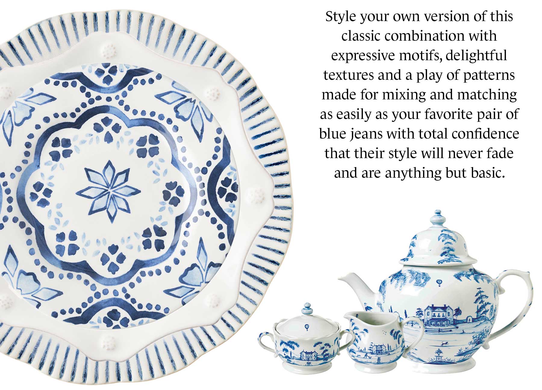 Blue and white collection pieces