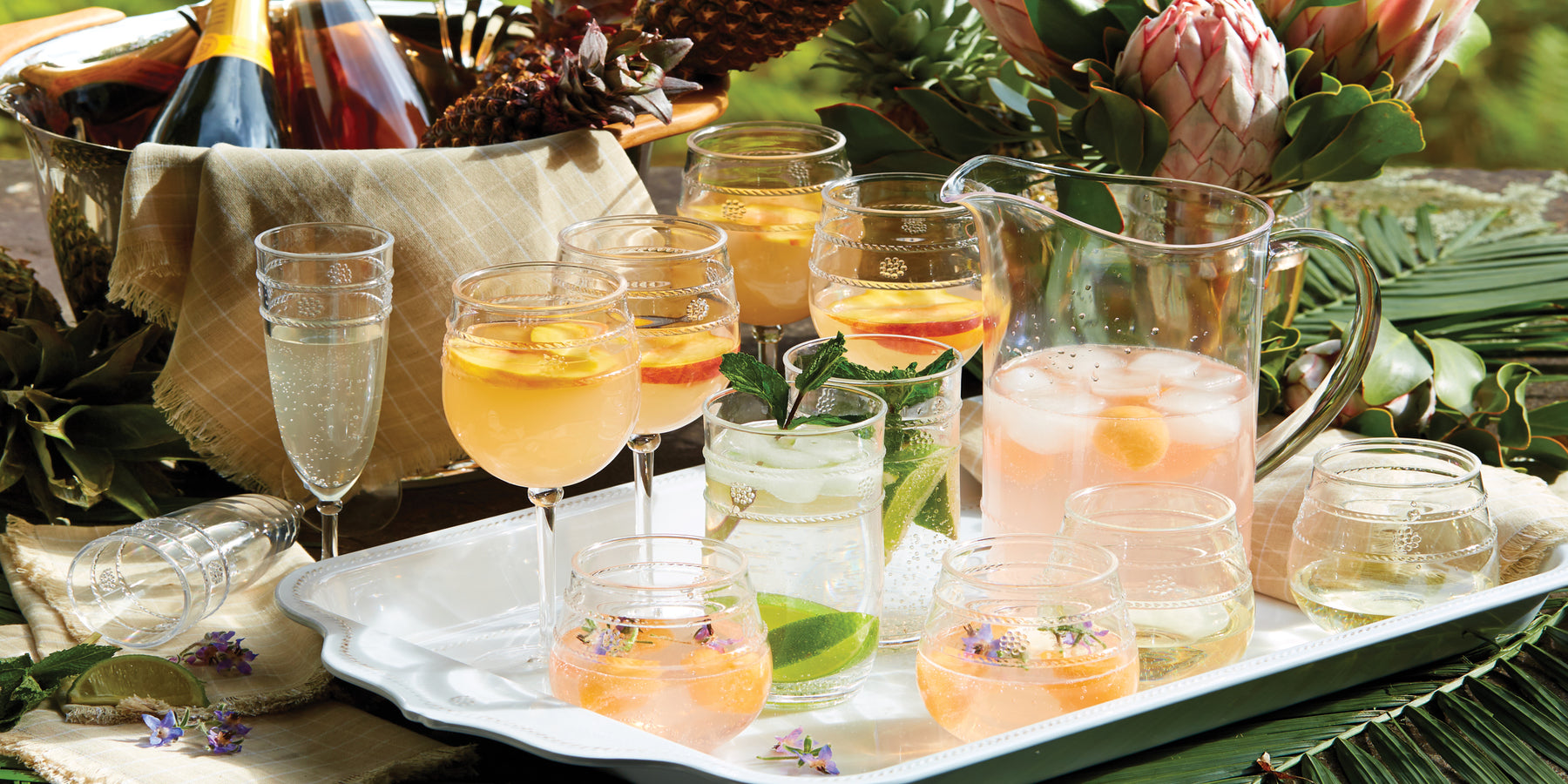 Pretty acrylic drinkware for your outdoor entertaining.
