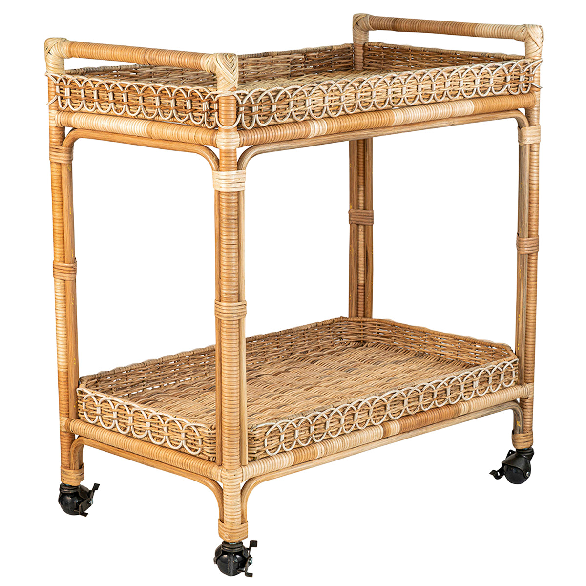 rattan bar cart