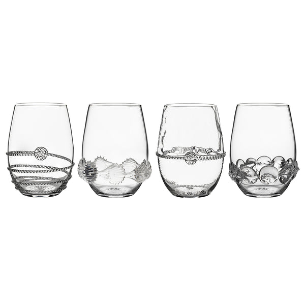 Tiffany Home Essentials Stemless Red Wine Glasses in Crystal Glass