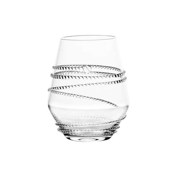 Clear Blue Colette Stemless Wine Glass Set