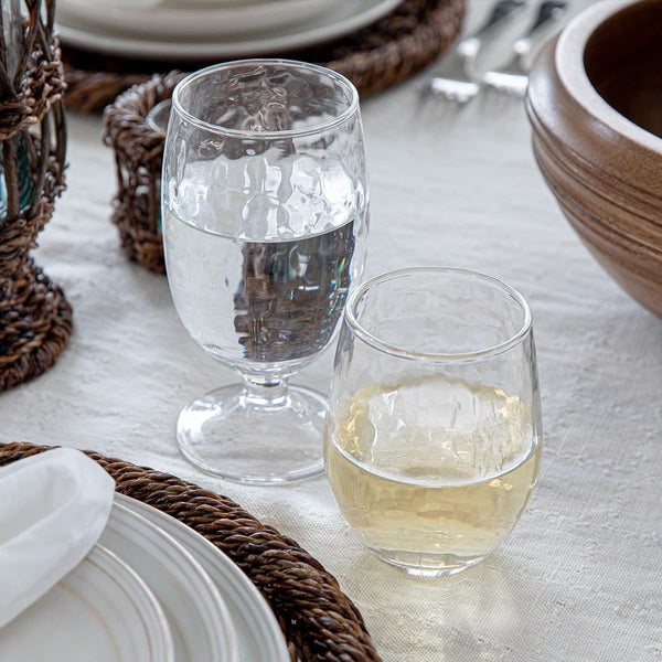 Acrylic Tray with (4) matching stemless wine glasses