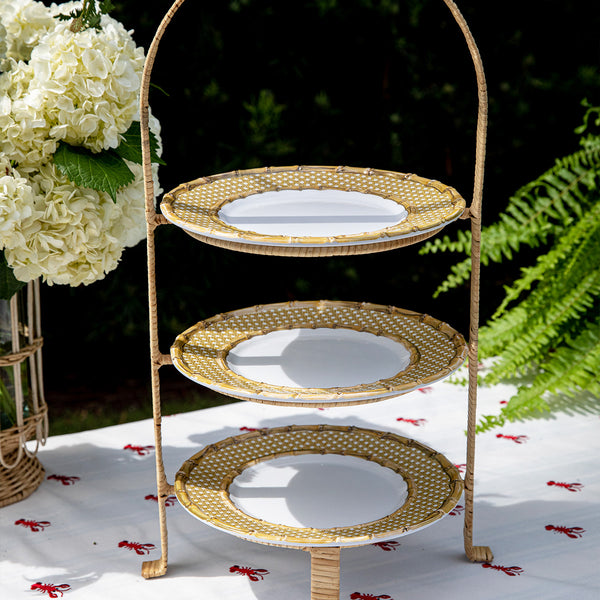 White 3-Tier Rectangle Wooden Champagne Glass Flute Holder Stand