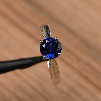 Brilliant Cut Sapphire Solitaire Wedding Rings - Palmary