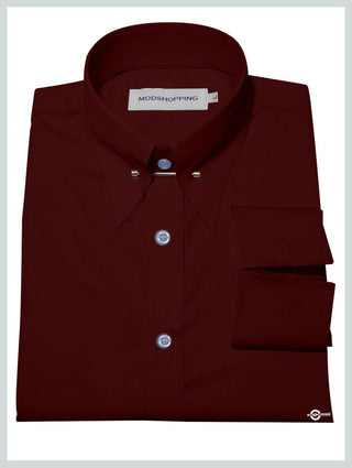 L/S Paisley Shirt Burgundy - Lambretta Clothing
