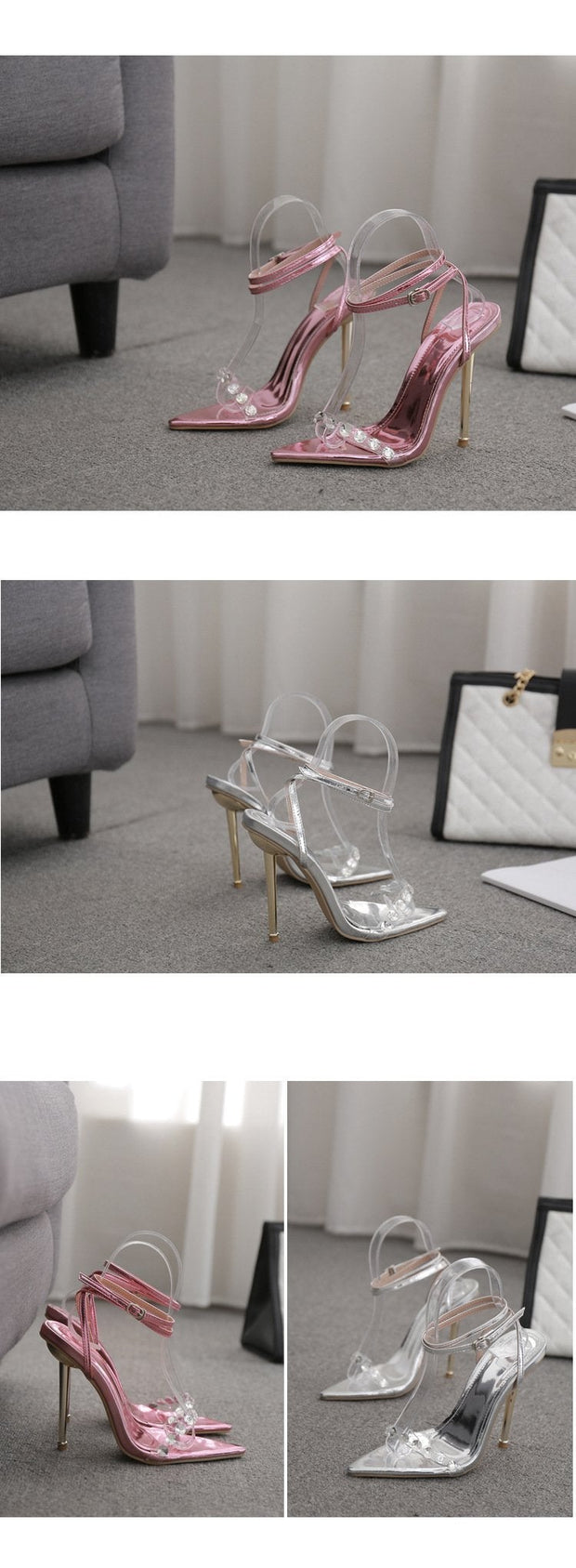 Woman transparent sexy high heel shoes