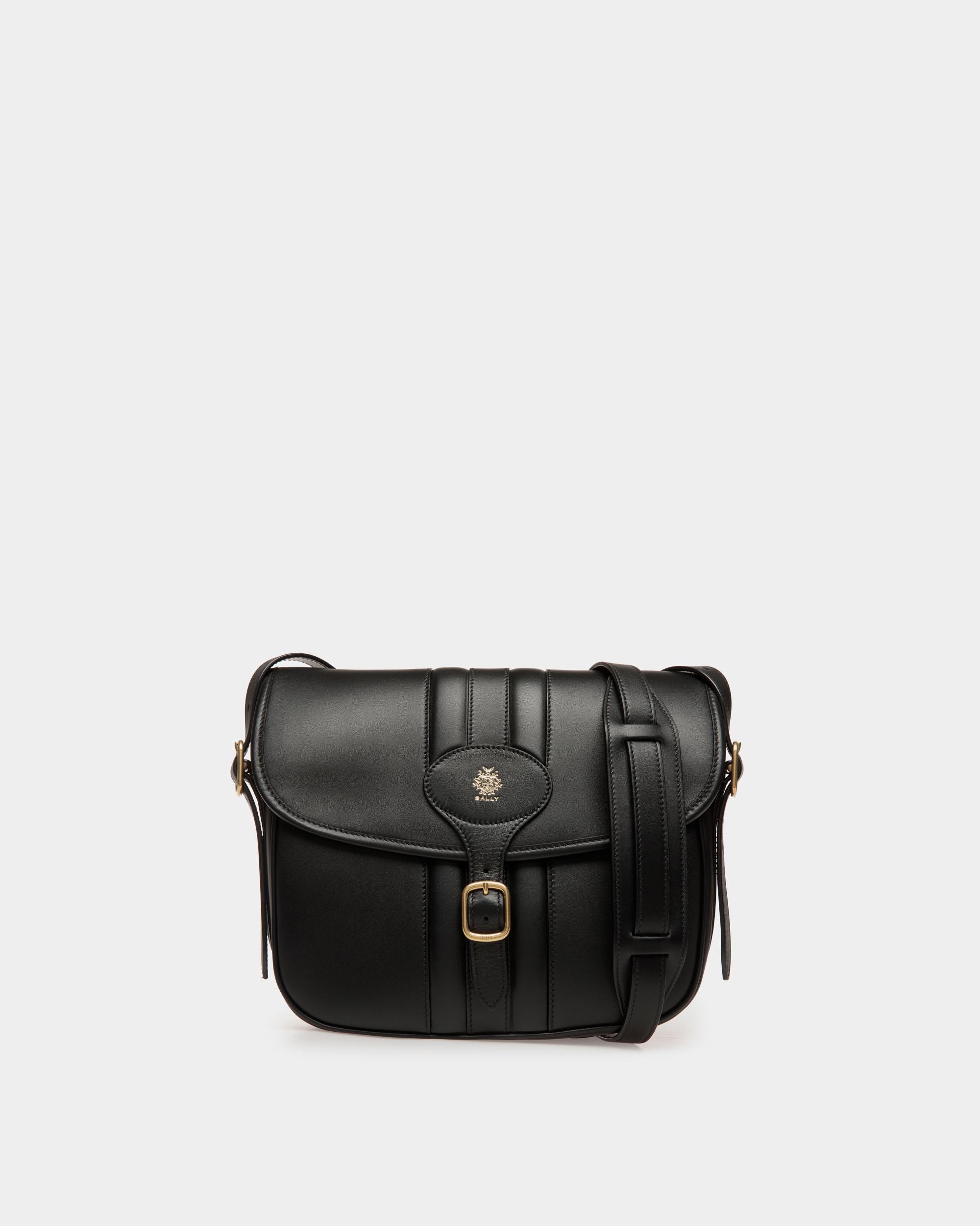 Men's Beckett Crossbody Bag in Black Leather | Bally | Still Life Front