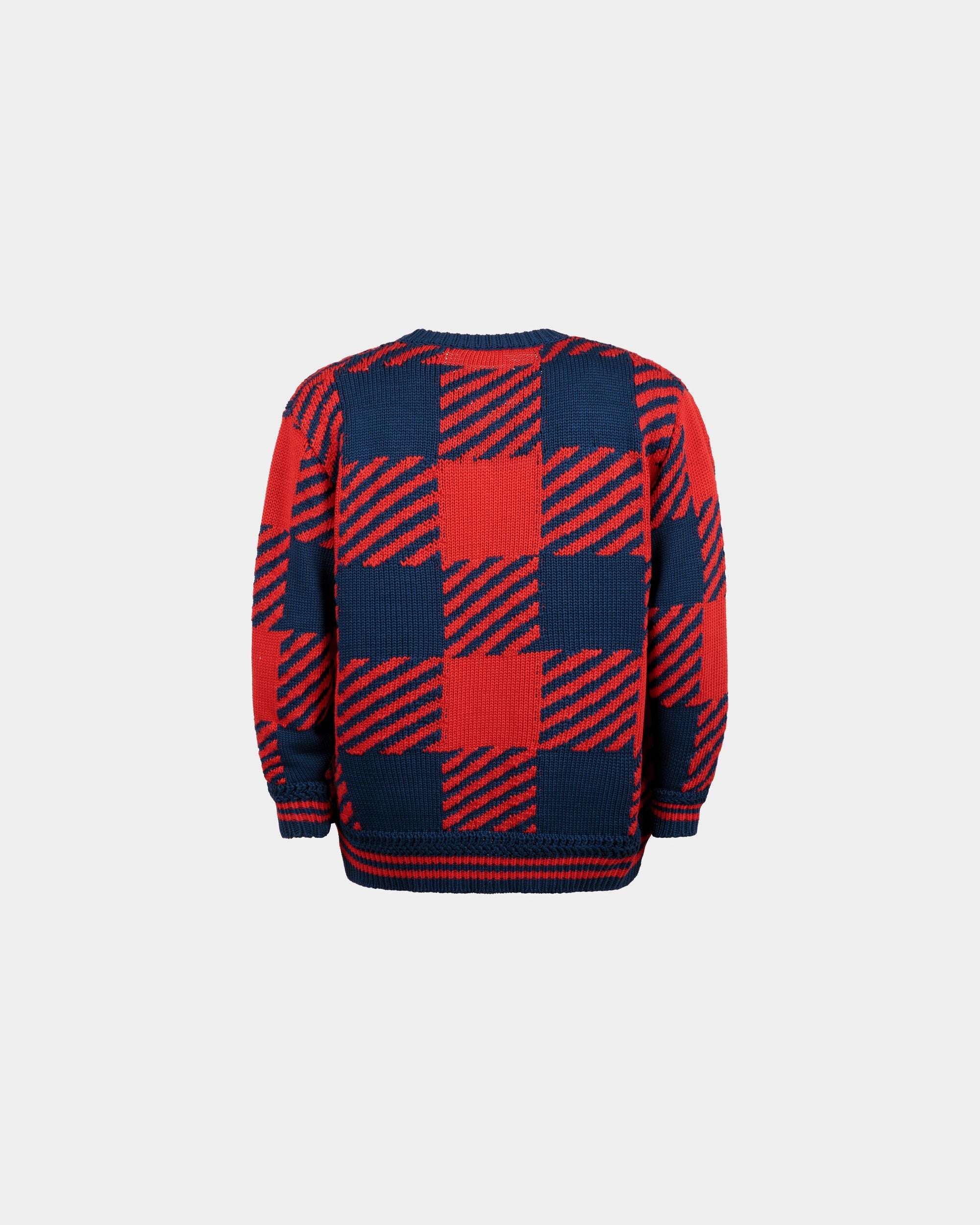 Pullover mit V-Ausschnitt für Herren aus Baumwolle in Rot und Blau | Bally | Still Life Rückseite