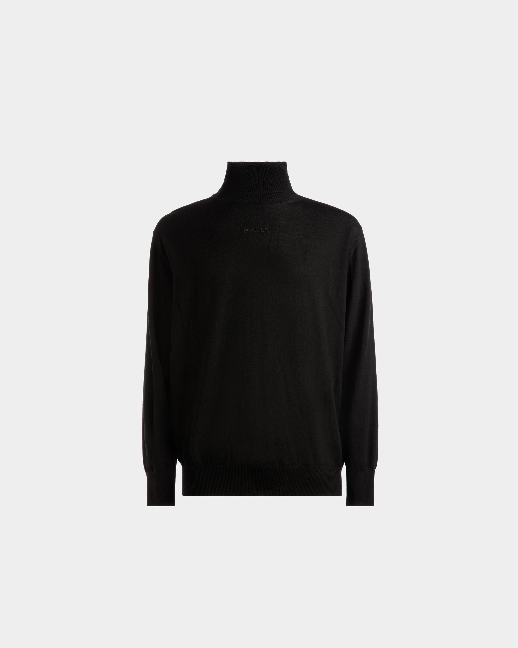 Rollkragenpullover | Herren-Rollkragenpullover | Schwarze Wolle | Bally | Still Life Vorderseite