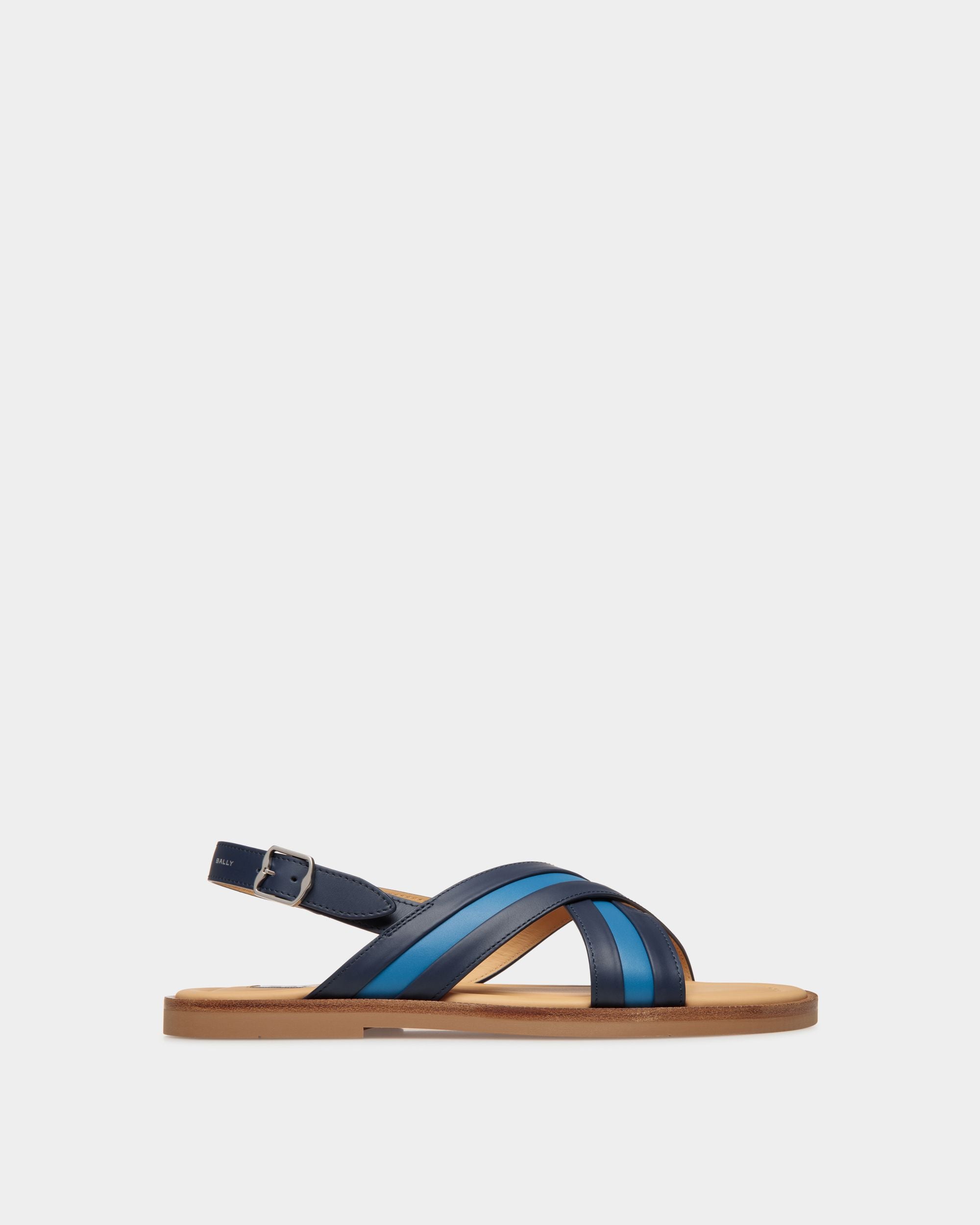 Glide | Sandale für Herren aus Leder in Blau | Bally | Still Life Seite