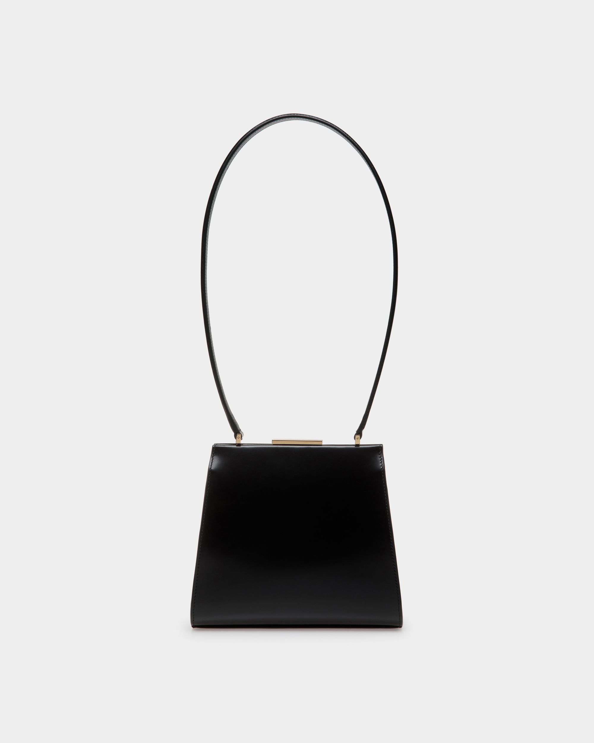Women's Deco Shoulder Bag in Black Brushed Leather | Bally | Still Life Front