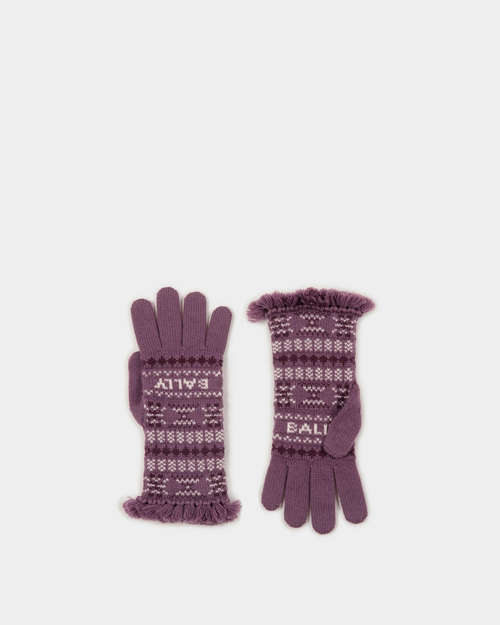 Damenhandschuhe aus lila Wolle | Bally | Still Life Oberteil