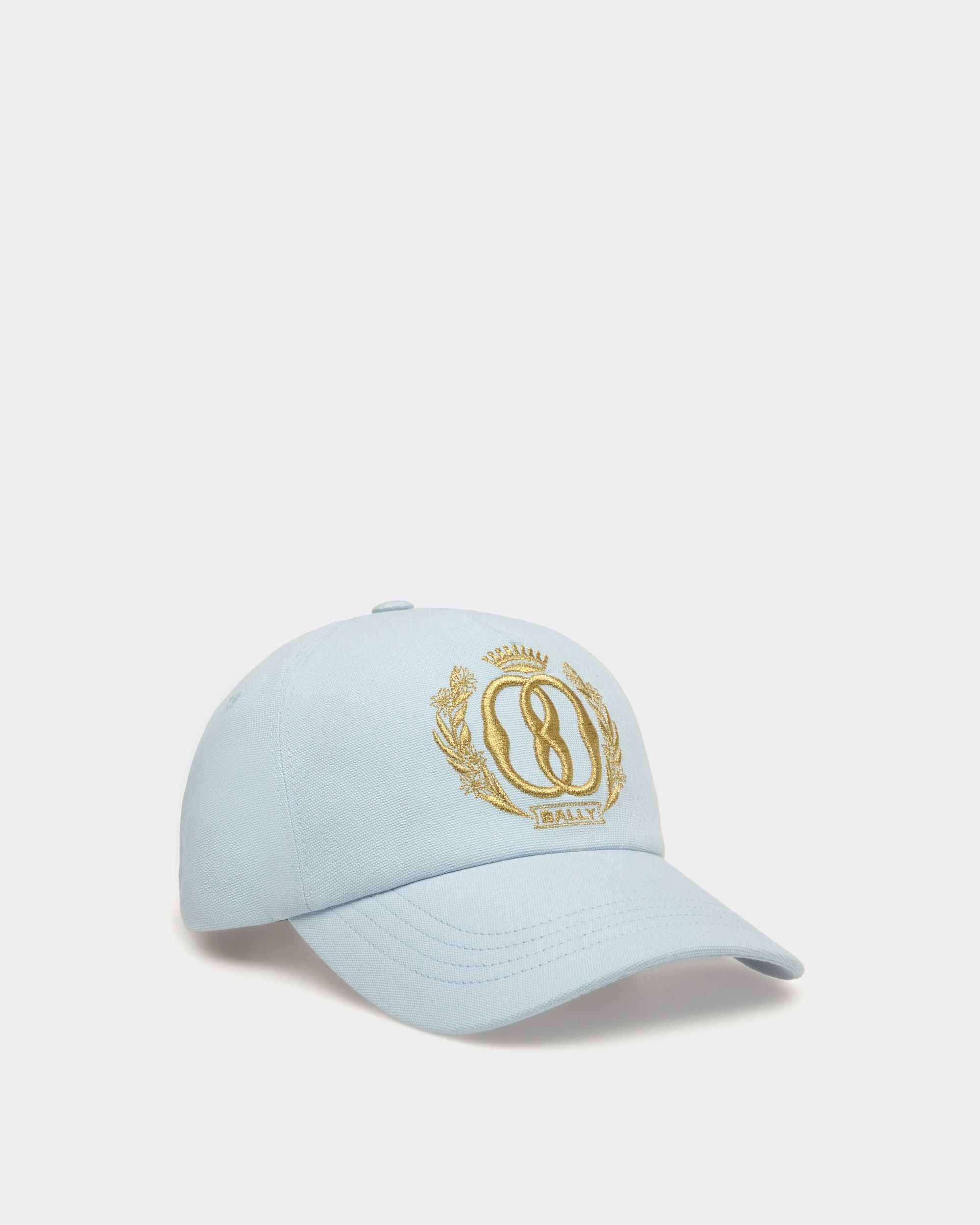 Women's Baseball Hat in Light Blue Cotton | Bally | Still Life Front