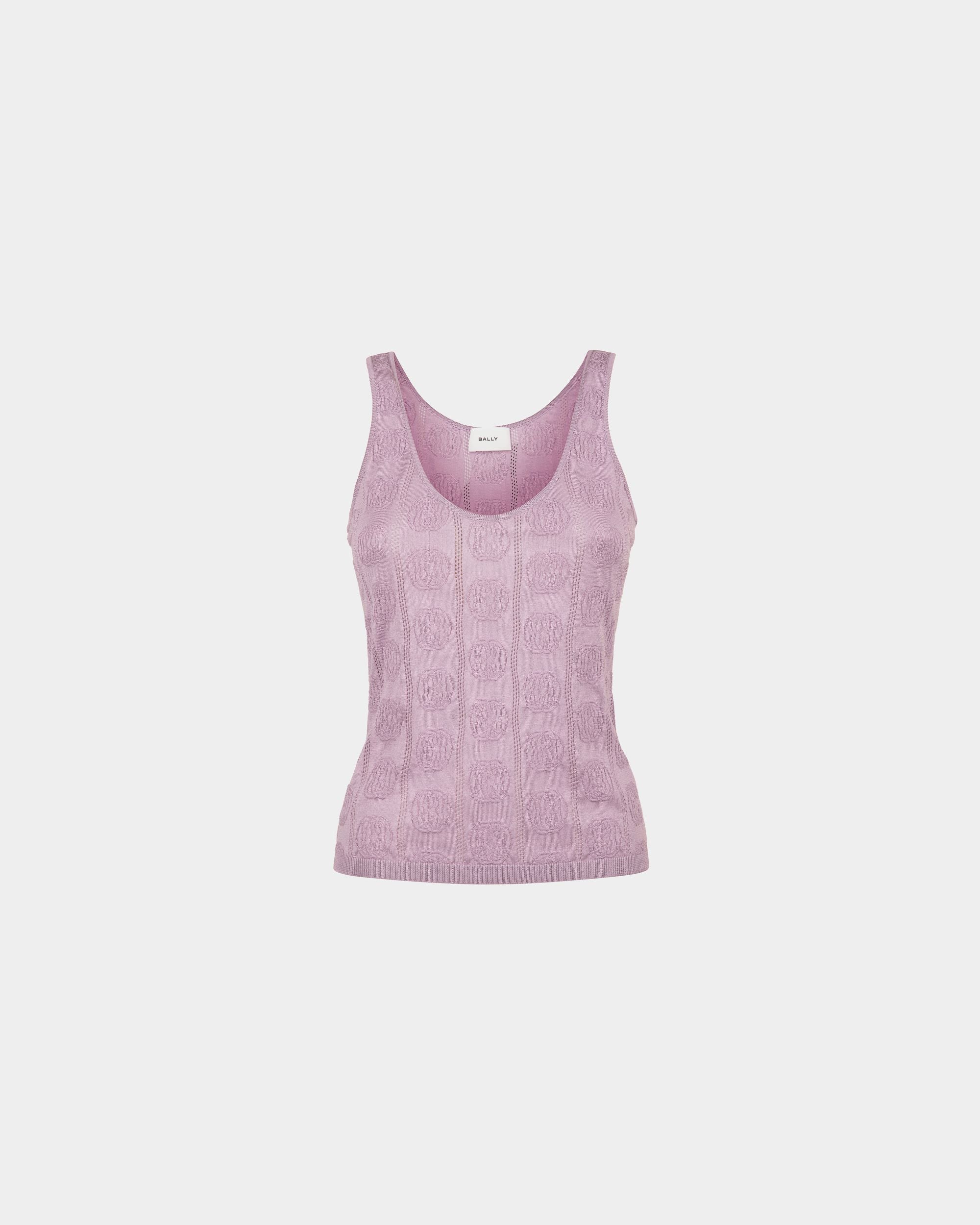 Women's Tank Top in a Lilac Silk Blend | Bally | Still Life Front