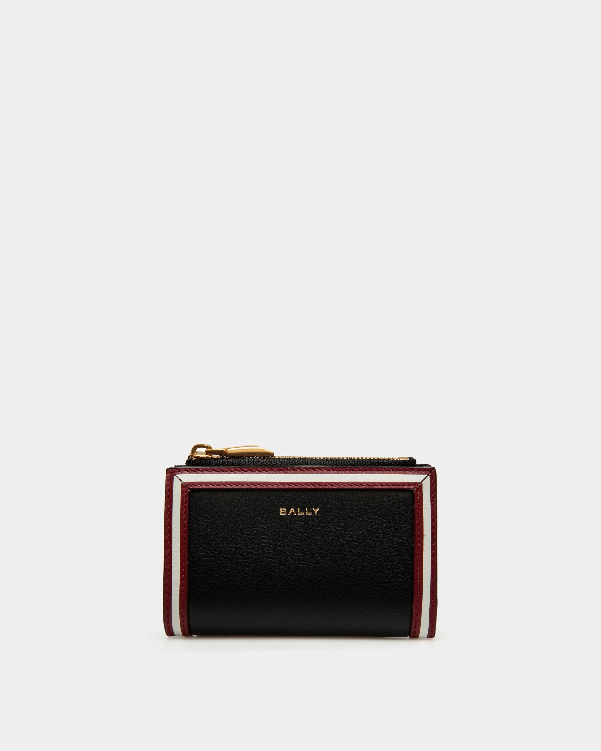 Women's Code Wallet in Black Leather | Bally | Still Life Front