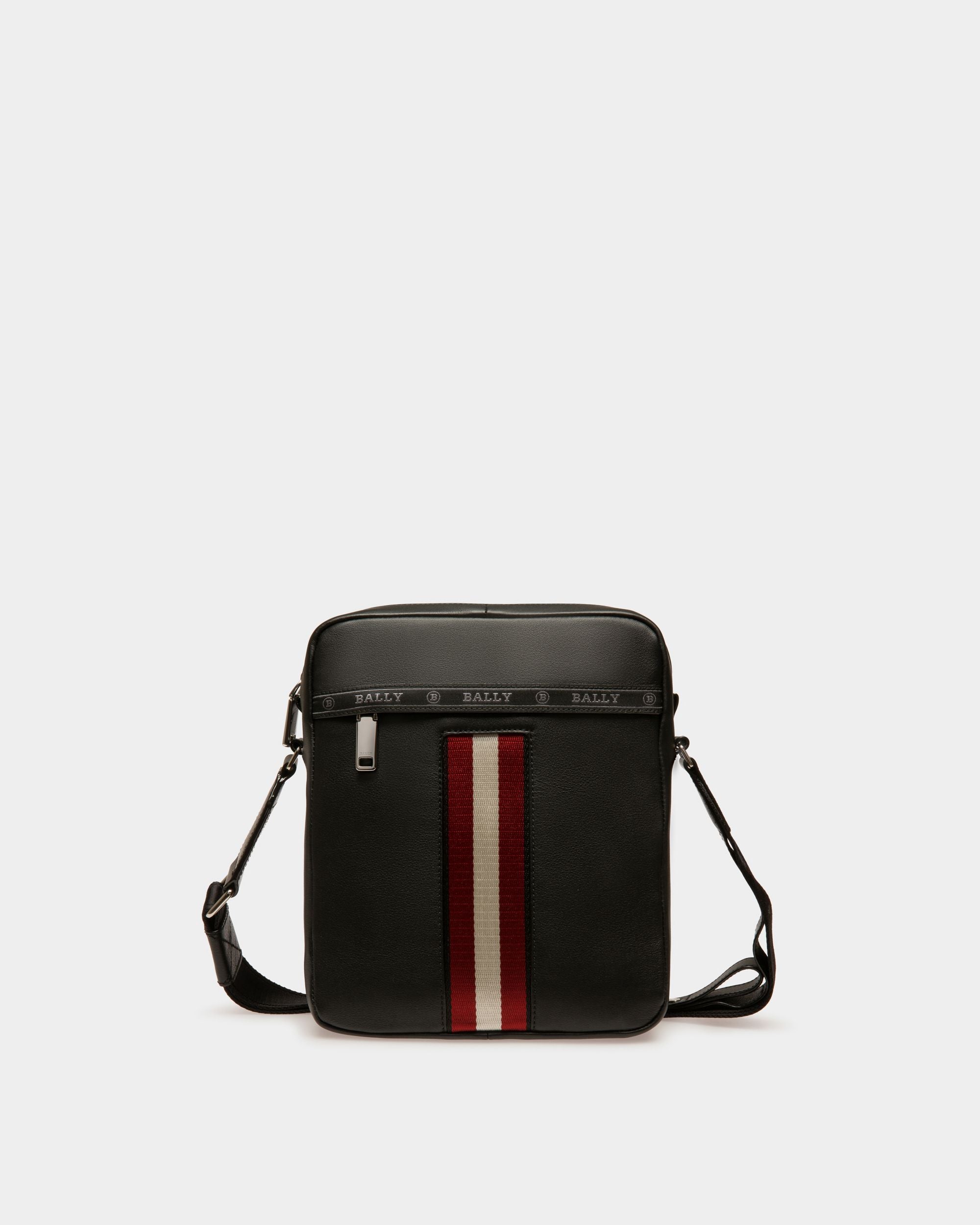 Men's Holm Leather Crossbody Bag In Black | Bally | Still Life Front