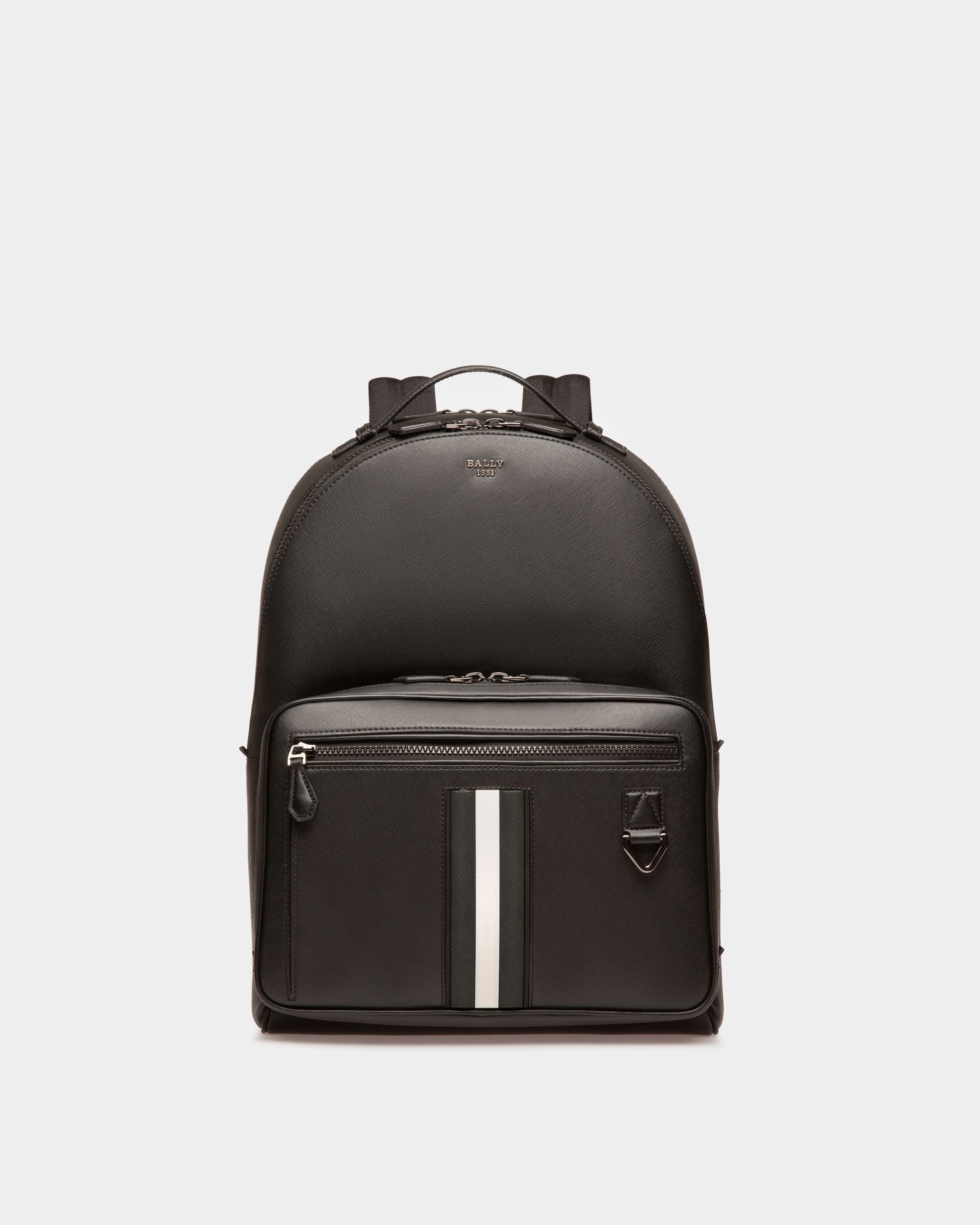 Mavrick | Men's Backpack | Black Leather | Bally | Still Life Front