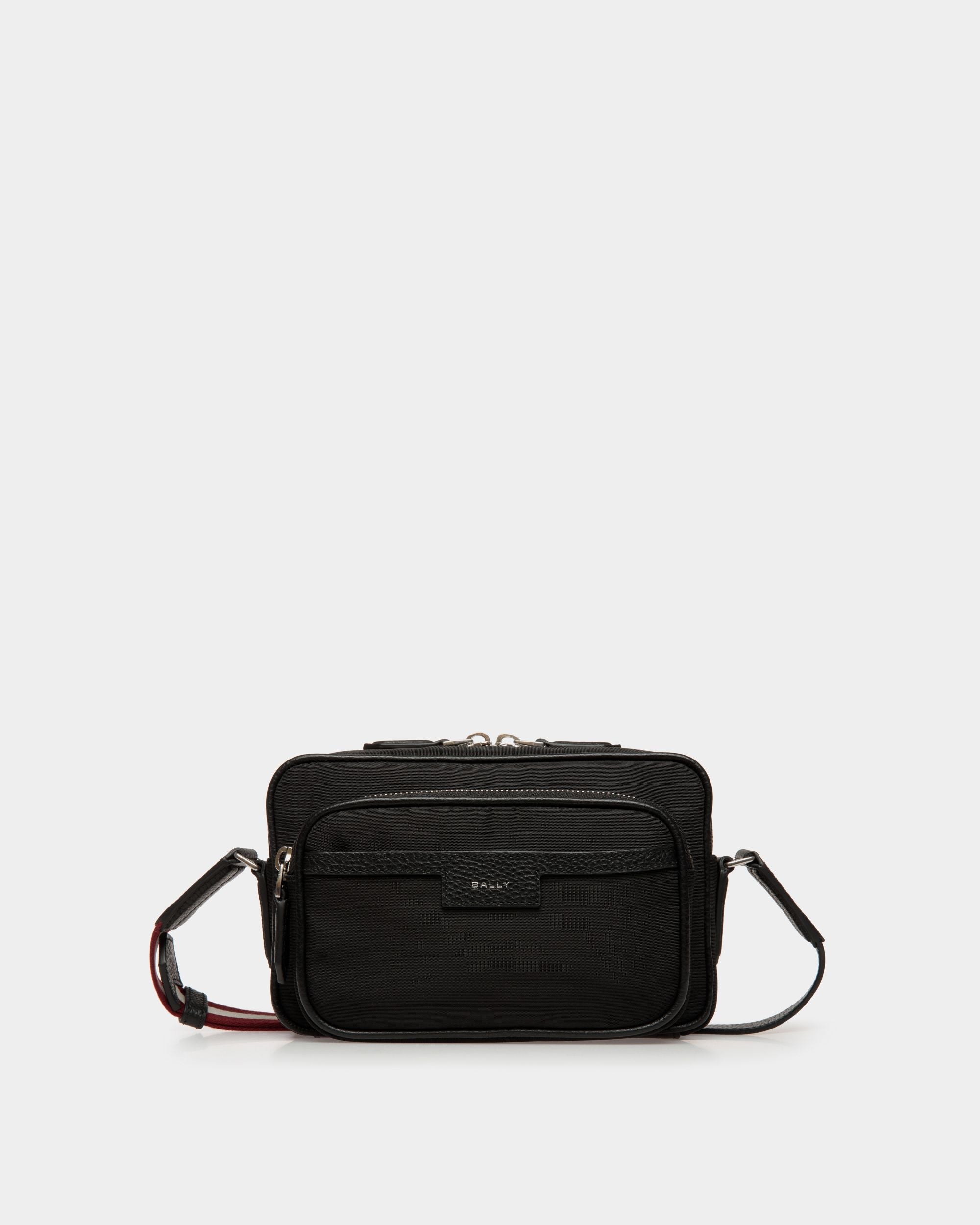 Code | Men's Crossbody Bag in Black Nylon | Bally | Still Life Front