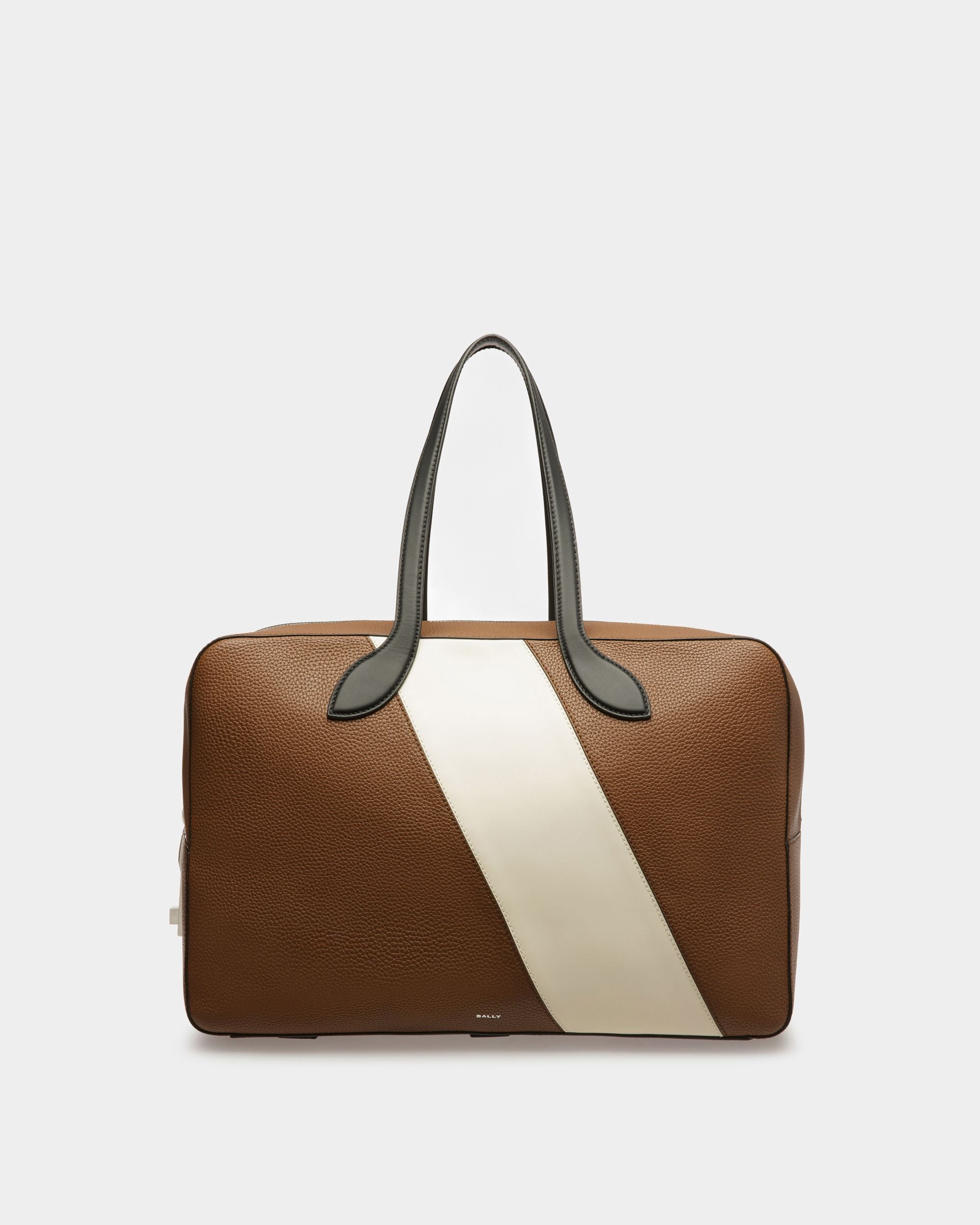 Soft Lock Medium | Men's Travel Bag | Brown Leather | Bally | Still Life Front